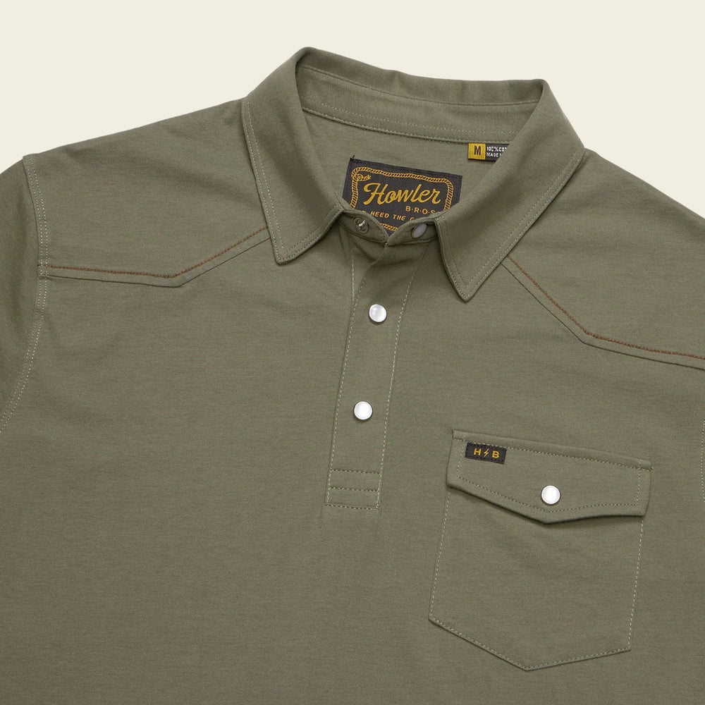 Howler Brothers Ranchero Polo, Cadet, angled view