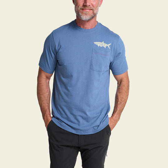 Howler Brothers Pocket T-Shirt, Silver King : Blue Horizon, front view