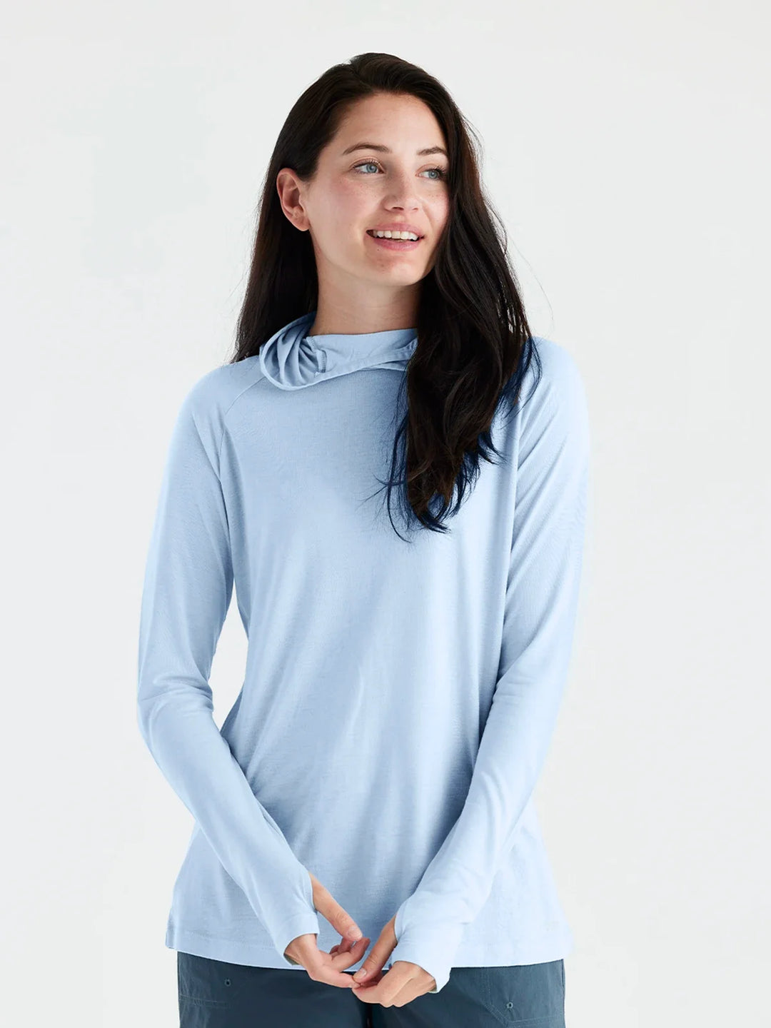Free Fly Women's Bamboo Lightweight Hoodie II, Clear Sky