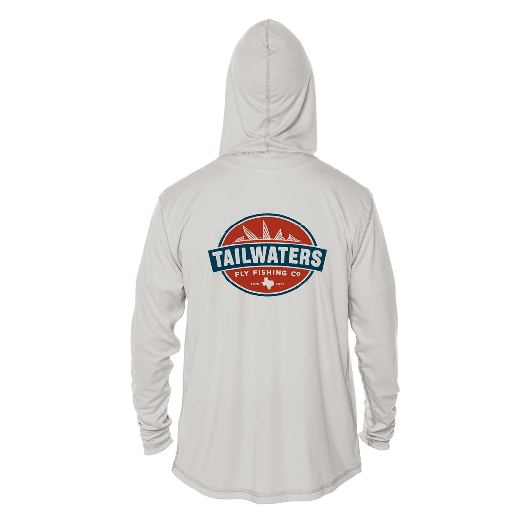 Tailwaters Fly Fishing Kids Classic Logo Sunshirt, back view, view 2