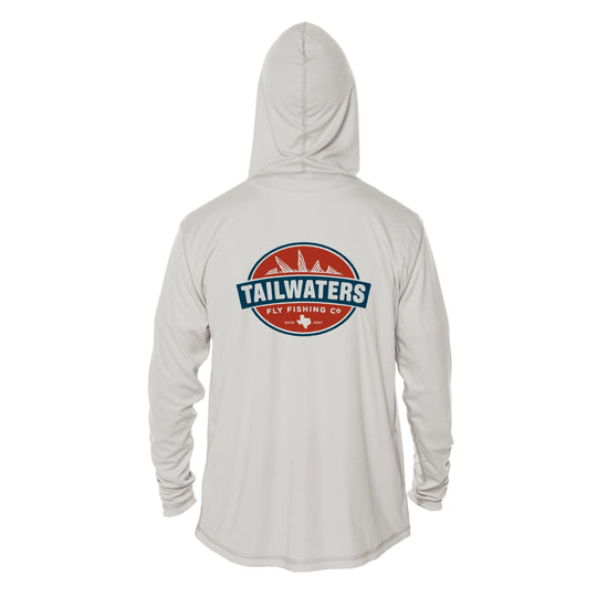 Tailwaters Fly Fishing Kids Classic Logo Sunshirt, back view, view 2