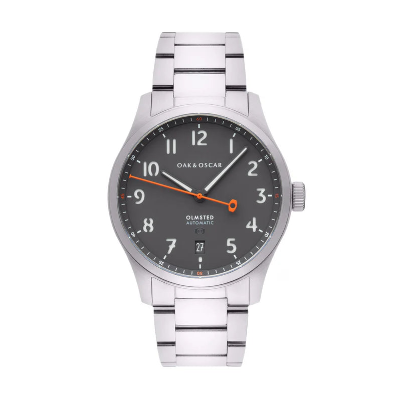 Oak & Oscar The Olmstead 38 - Grey Dial, Date