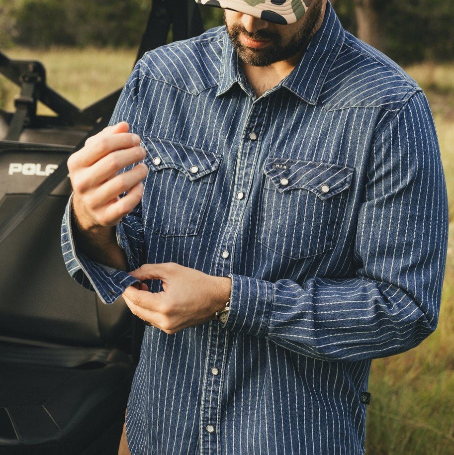 Howler Brothers Dust Up Denim Snapshirt, view 4