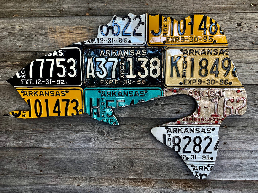 Cody's Fish Antique Arkansas Largemouth Bass License Plate Art