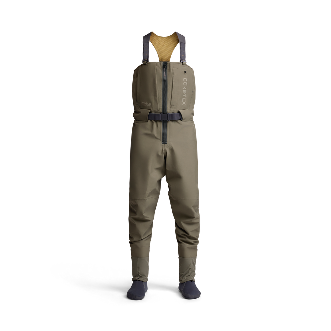 Sitka CrossCurrent Zip GTX Stockingfoot Wader, Bark Brown