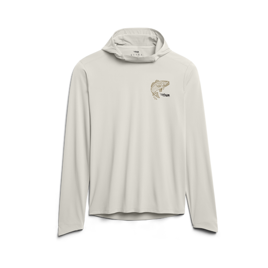 Sitka Radiant Graphic Sun Hoodie, Ivory Redfish, view 2