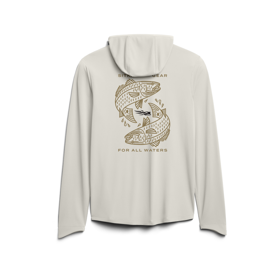 Sitka Radiant Graphic Sun Hoodie, Ivory Redfish