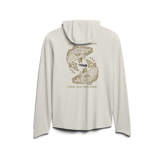 Sitka Radiant Graphic Sun Hoodie, Ivory Redfish