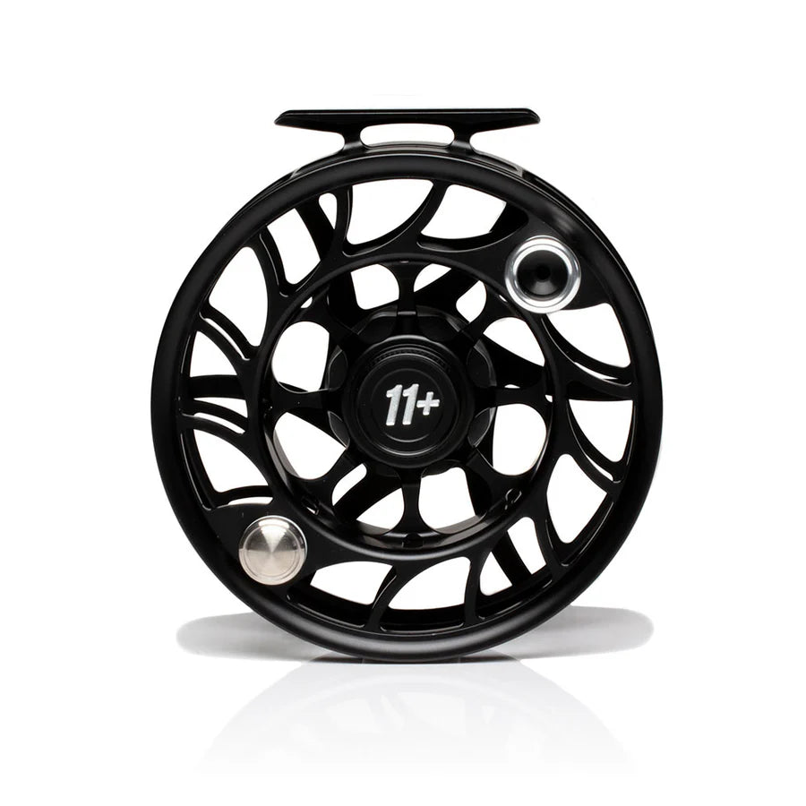 Hatch Iconic 11 Plus Fly Reel, Black Silver, back view