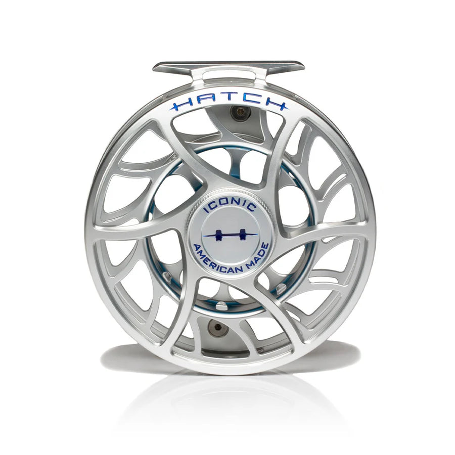Hatch Iconic 11 Plus Fly Reel, Large Arbor, front view