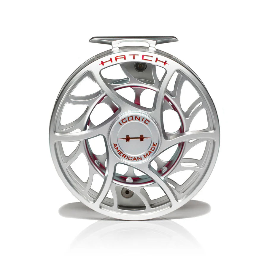Hatch Iconic 11 Plus Fly Reel, Large Arbor, front view, view 2