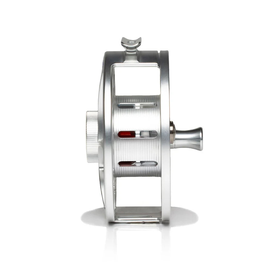 Hatch Iconic 11 Plus Fly Reel, Clear Red, side view