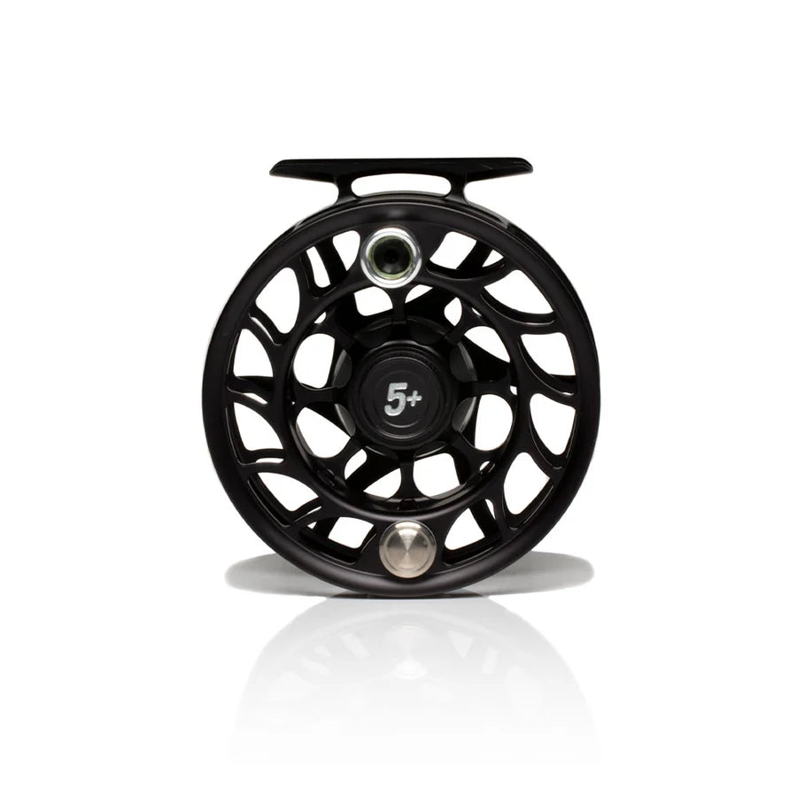 Hatch Iconic 5 Plus Fly Reel, Black Silver, back view