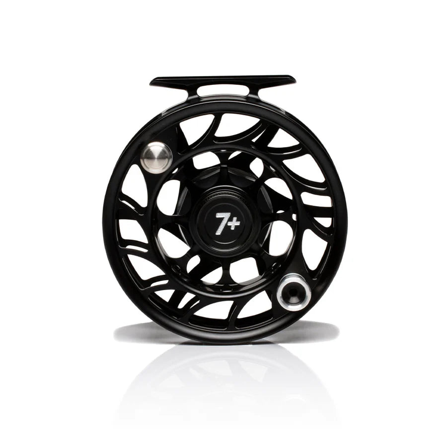 Hatch Iconic 7 Plus Fly Reel, Black Silver, back view