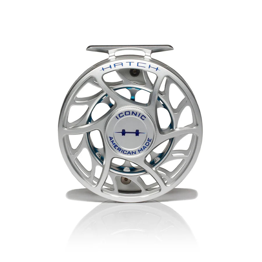 Hatch Iconic 7 Plus Fly Reel, Large Arbor, front view
