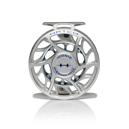 Hatch Iconic 7 Plus Fly Reel, Large Arbor, front view