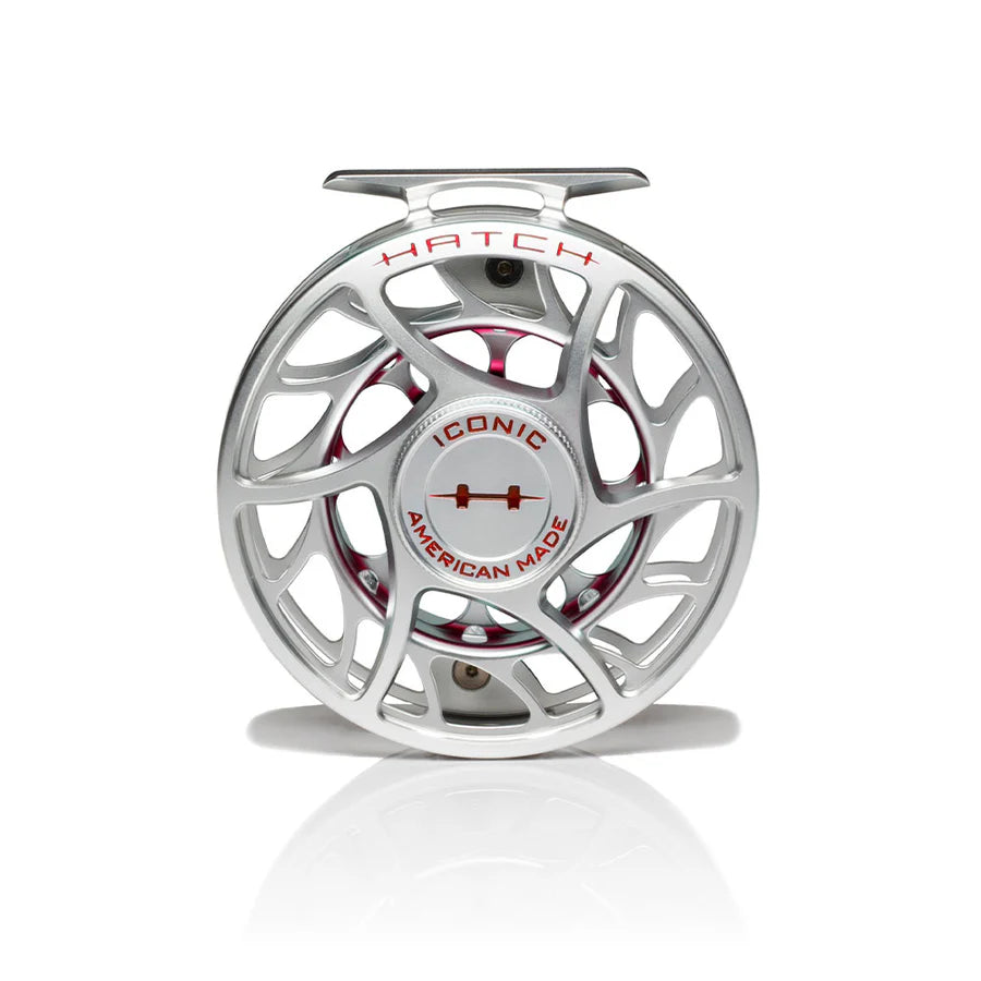 Hatch Iconic 7 Plus Fly Reel, Large Arbor, front view, view 2