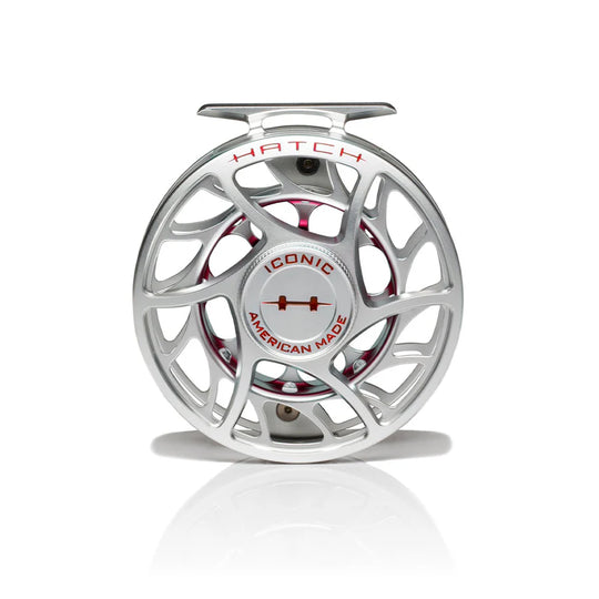 Hatch Iconic 7 Plus Fly Reel, Large Arbor, front view, view 2