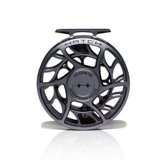 Hatch Iconic 7 Plus Fly Reel, Large Arbor, front view, view 3