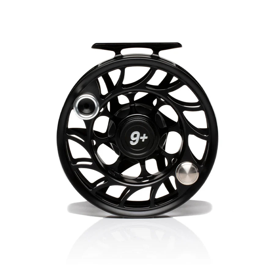 Hatch Iconic 9 Plus Fly Reel, Black Silver, back view
