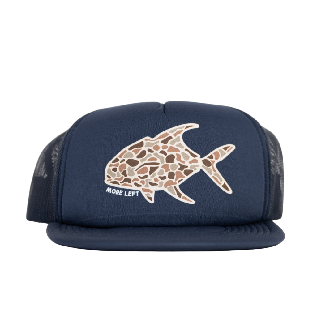 More Left Fly Co Camo Permit Foam Trucker, view 2