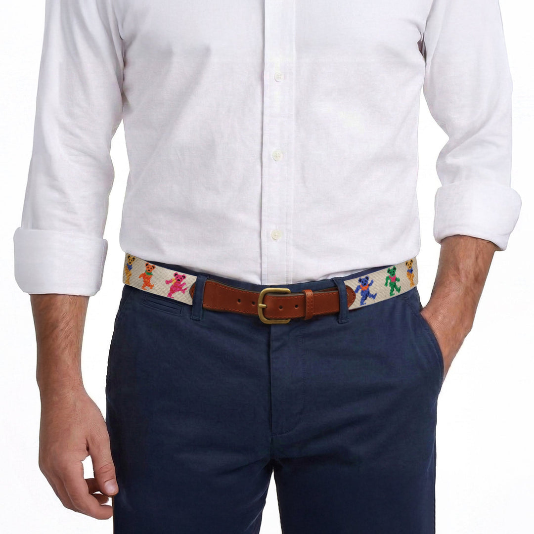 Smathers & Branson Dancing Bears Belt, Oatmeal, view 6