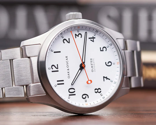 Oak & Oscar The Olmstead 38 - White Dial, Olmsted