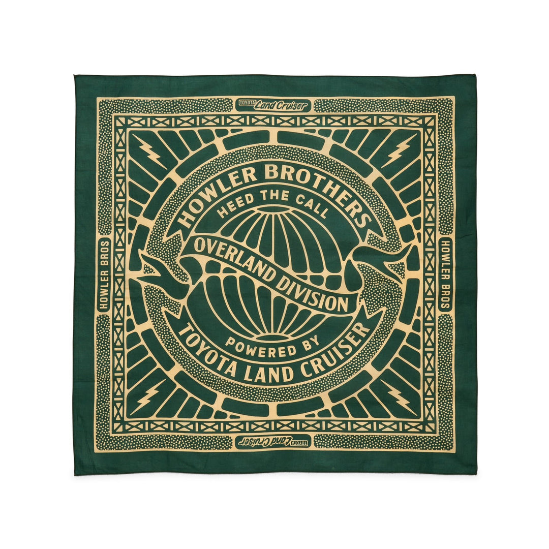 Howler Brothers HB X Land Cruiser Bandana: Deep Forest, Accessories, front view