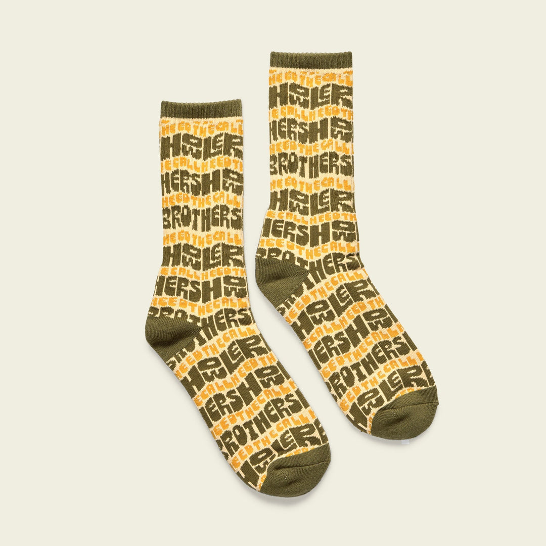 Howler Brothers Socks: HB Flow, HB Flow : Sand, front view, view 2