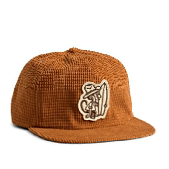 Howler Brothers Unstructured Snapback Hats  - El Monito Surfs : Adobe, White, front view
