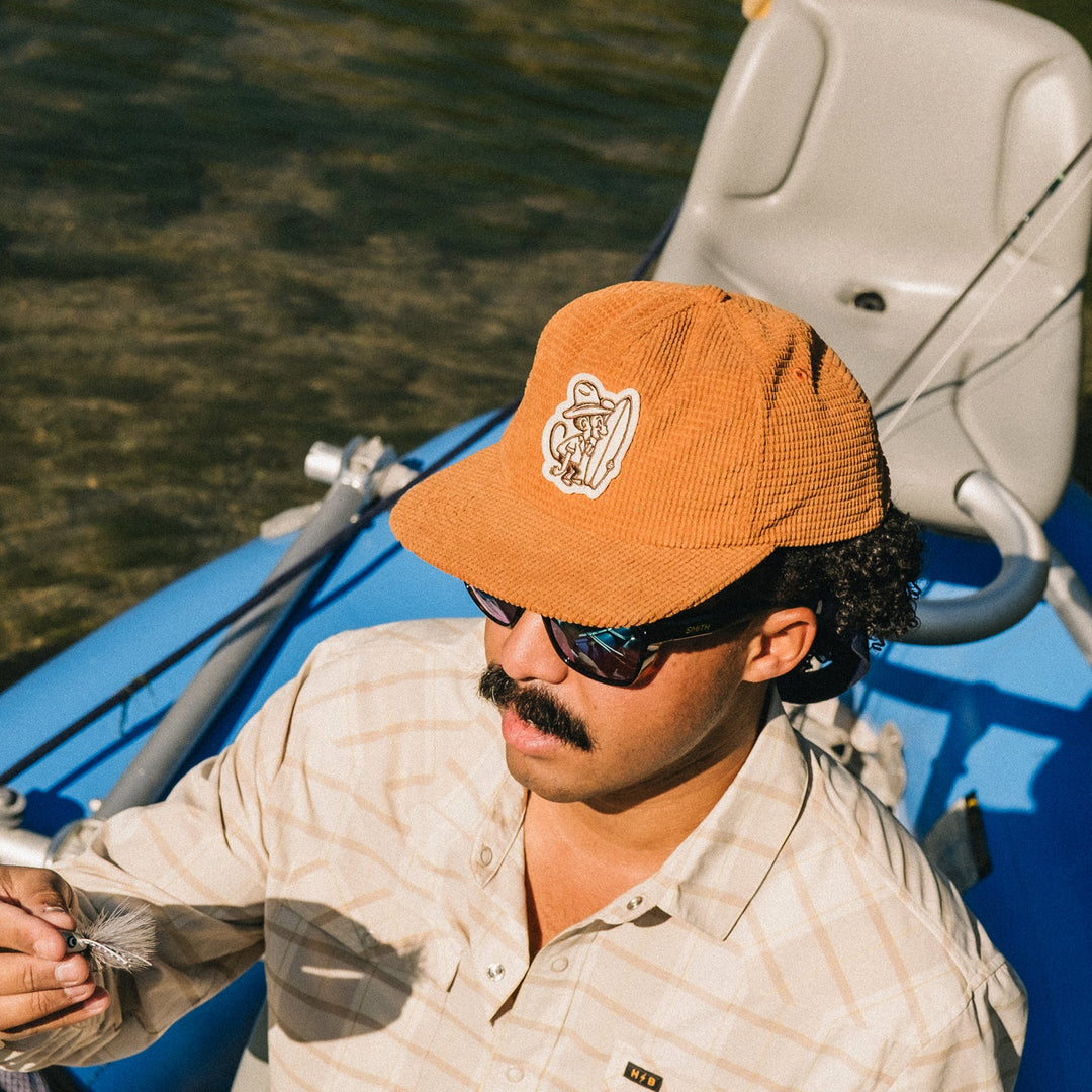 Howler Brothers Unstructured Snapback Hats  - El Monito Surfs : Adobe, White, worn
