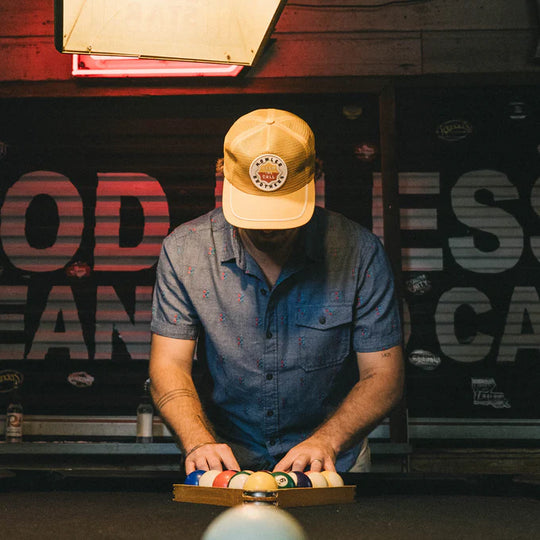 Howler Brothers Unstructured Snapback Hats  - Farm Team : Gold, worn, view 2