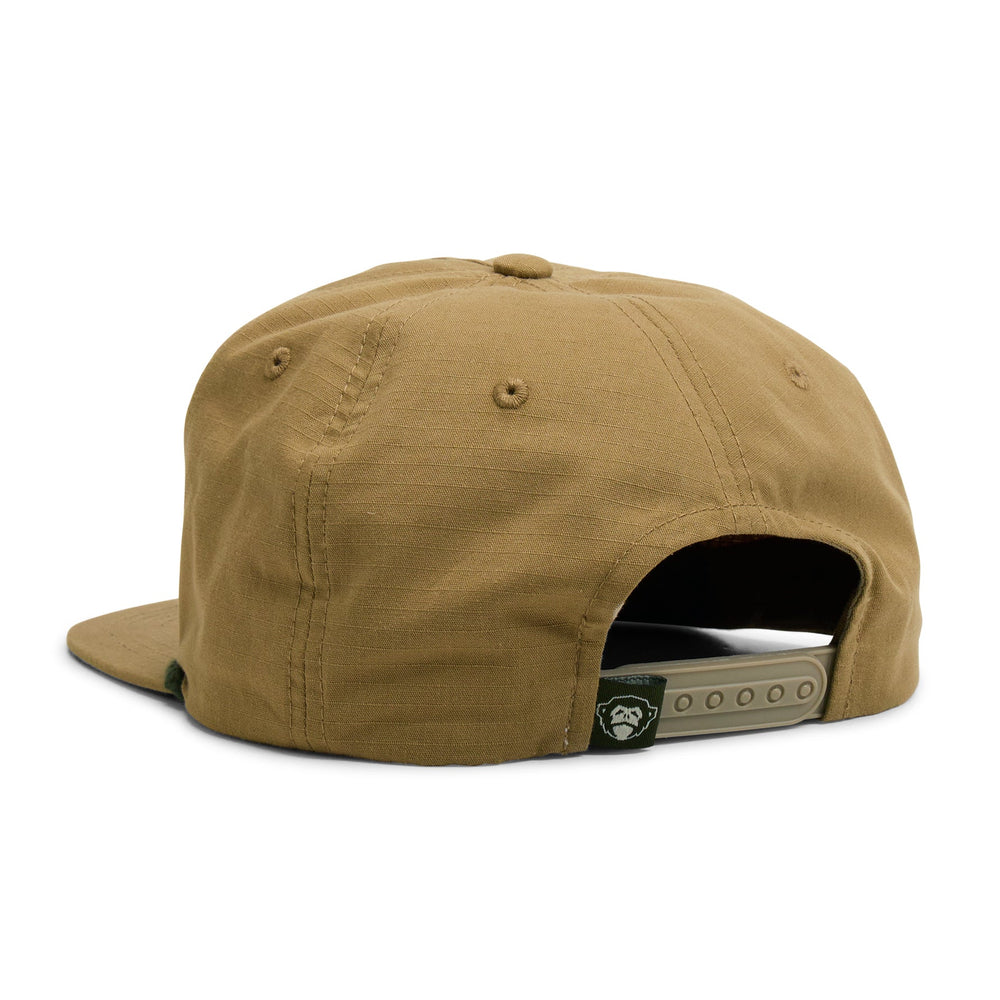Howler Brothers HB X Land Cruiser Snapback: Grill View British Khaki, Unstructured, back view