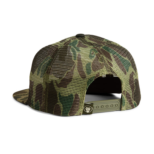 Howler Brothers Unstructured Snapback Hats  - Trout Bolt : Camo, White, back view