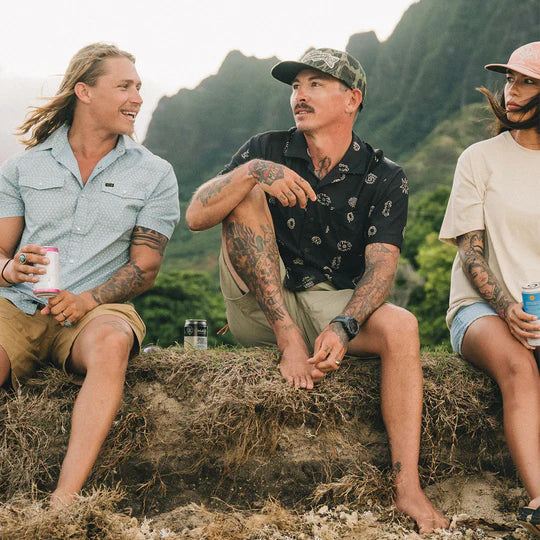 Howler Brothers Palapa Tech Shirt, Momentos Black, worn