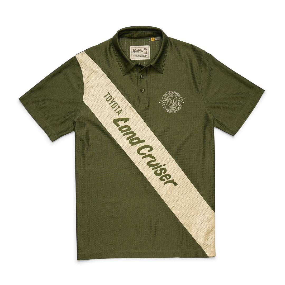Howler Brothers HB X Land Cruiser Tech Polo: Deep Forest, Ranchero, front view
