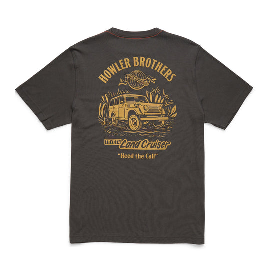 Howler Brothers HB X Land Cruiser T-Shirt: Overlander Antique Black, Toyota, back view