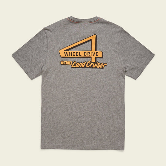 Howler Brothers HB X Land Cruiser T-Shirt: 4WD Grey, Toyota Land Crusier, back view, view 2