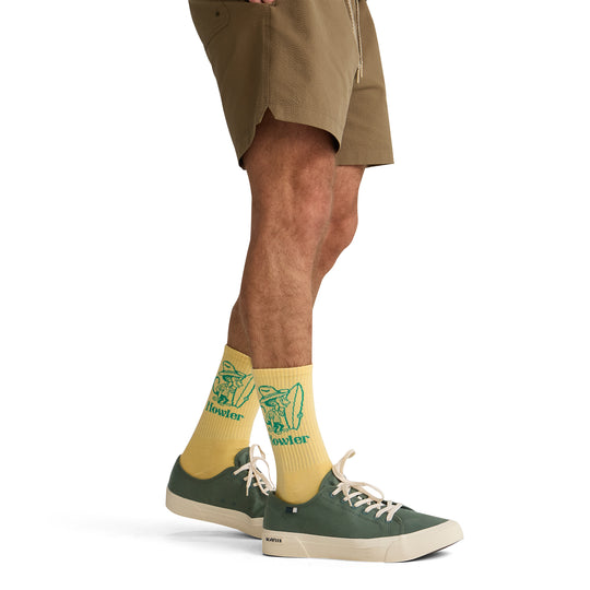 Howler Brothers Socks, El Monito Surfs, worn