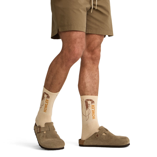 Howler Brothers Socks, Skrimp : Off White, worn