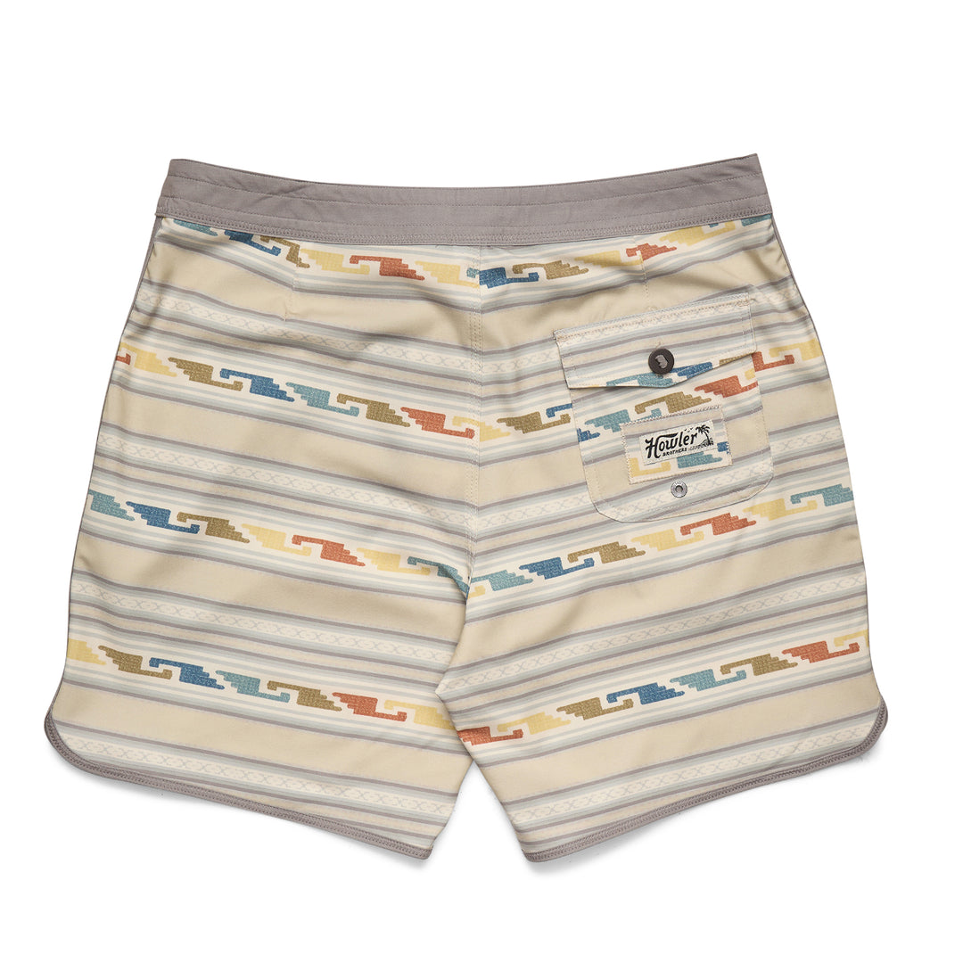 Howler Brothers Bruja Boardshorts, Temple Tracks : Sand, back view