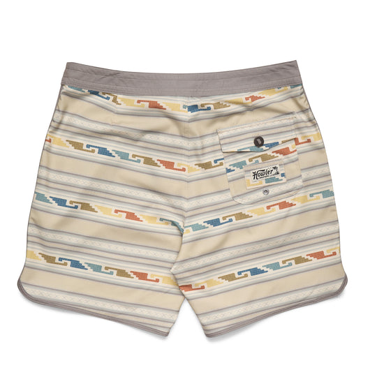 Howler Brothers Bruja Boardshorts, Temple Tracks : Sand, back view
