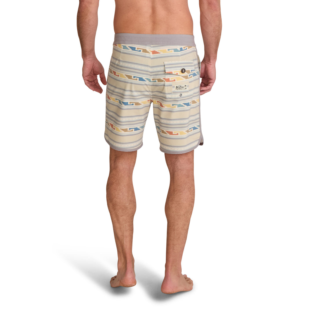 Howler Brothers Bruja Boardshorts, Temple Tracks : Sand, back view, view 2