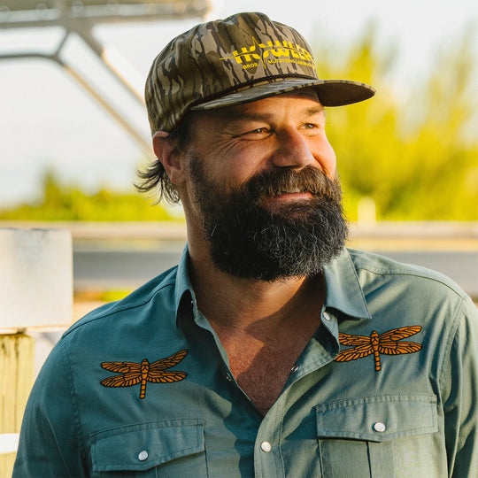 Howler Brothers Unstructured Snapback Hats, Mutations Laboratory : Camo, worn