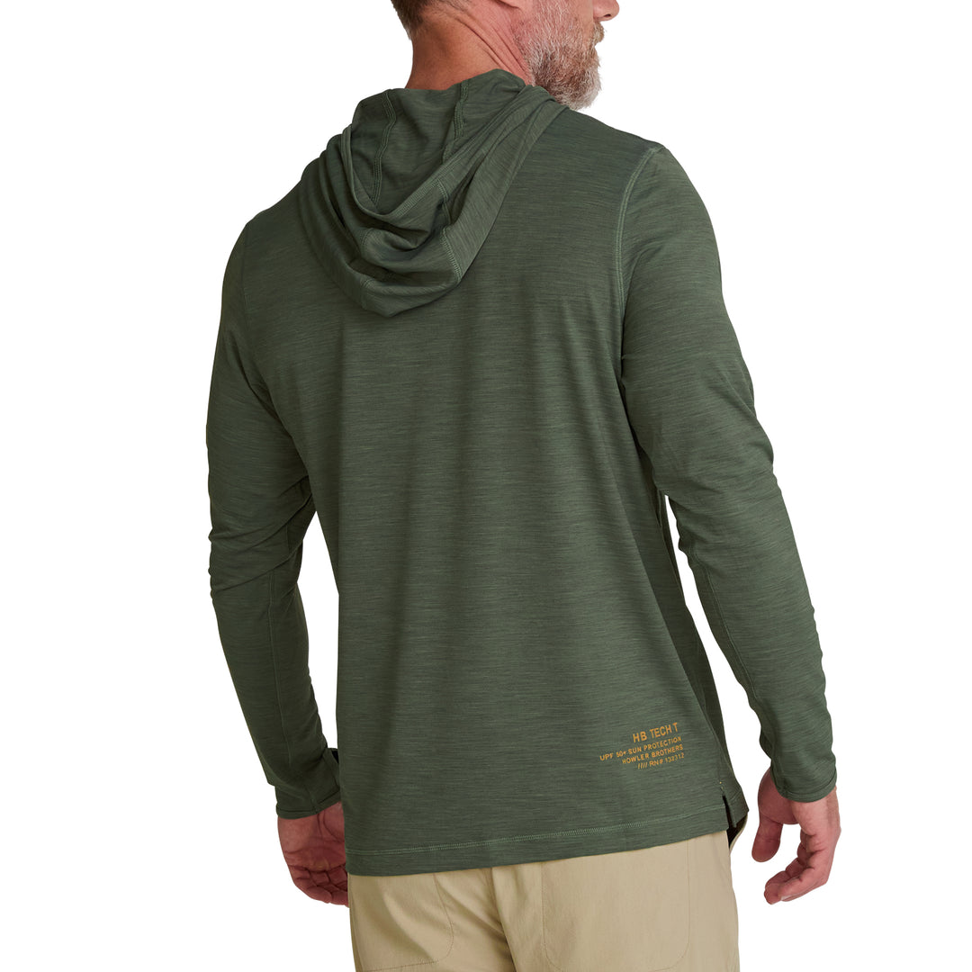 Howler Brothers HB Tech Hoodie, Fatigue, back view