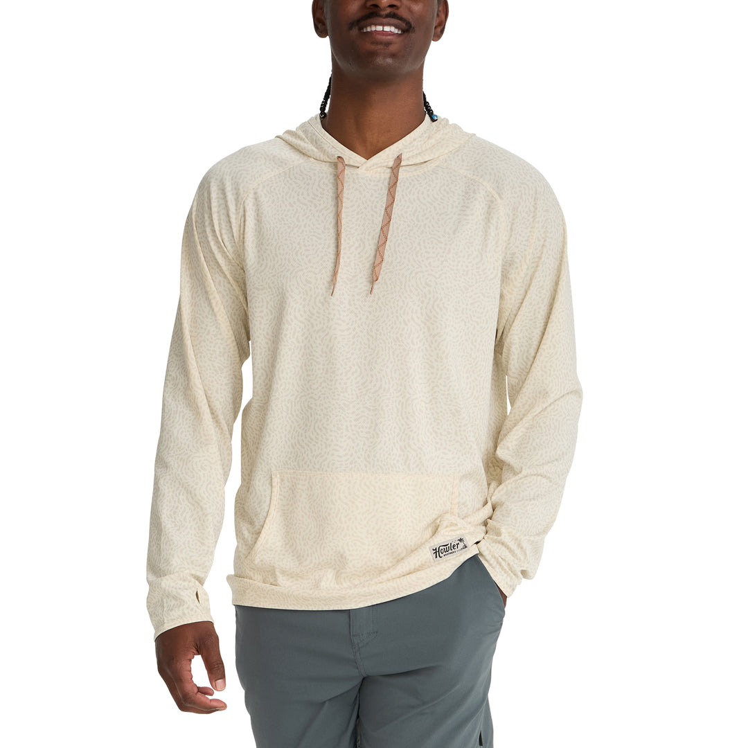 Howler Brothers Loggerhead Hoodie, Pond Patterns : Bone, front view, view 2
