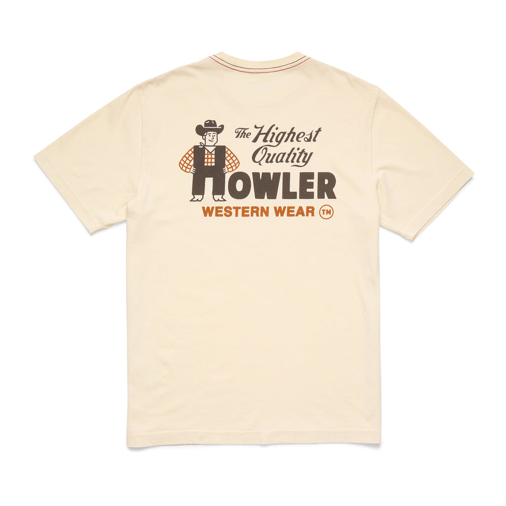 Howler Brothers Cotton T-Shirt, Howler Western Wear : Natural, back view