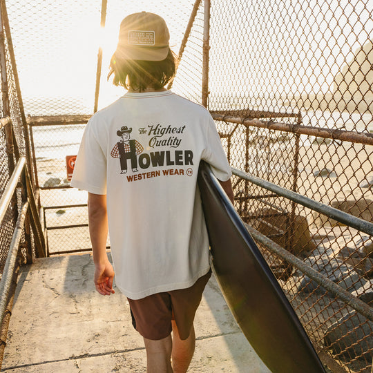 Howler Brothers Cotton T-Shirt, Howler Western Wear : Natural, worn