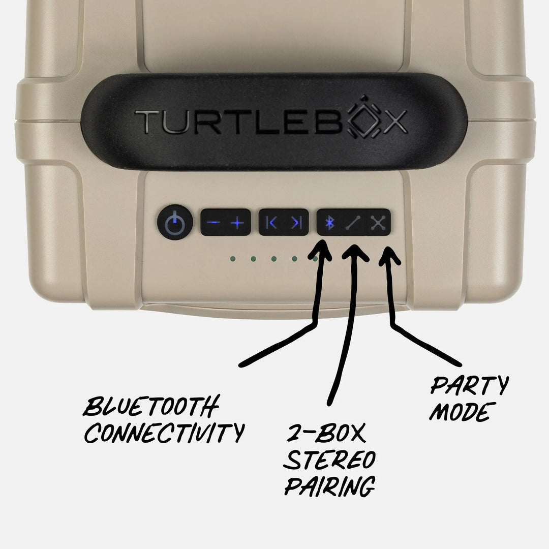 TurtleBox Cub Speaker, Gray, from above