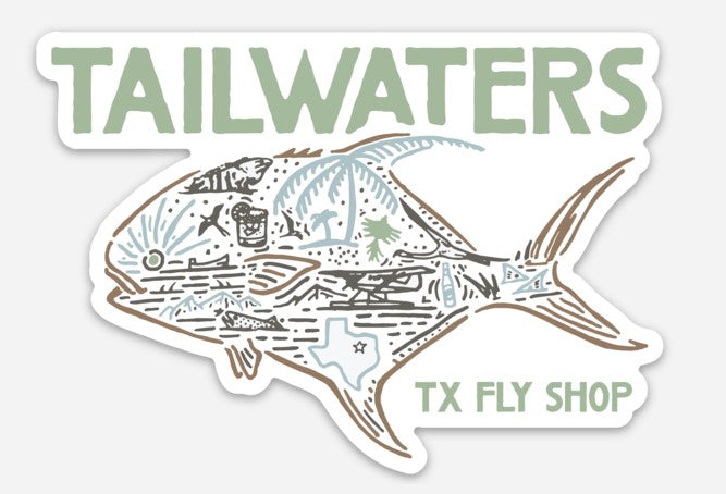 Tailwaters Fly Fishing Worldwide Permit Sticker